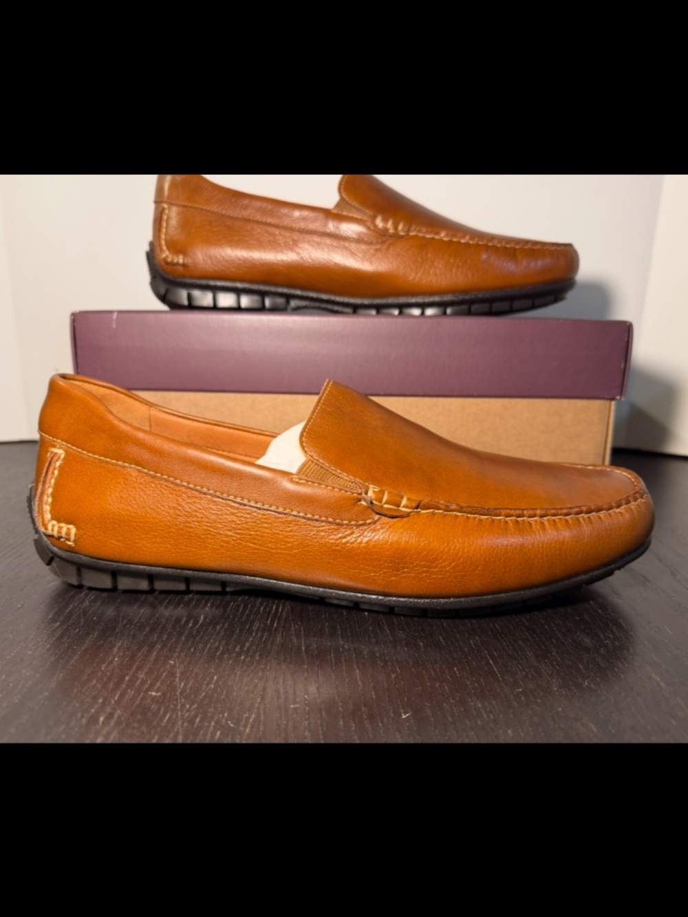 Johnston & Murphy Cort Moc Venetian Driving Loafers Shoes Mens Tan 11M
